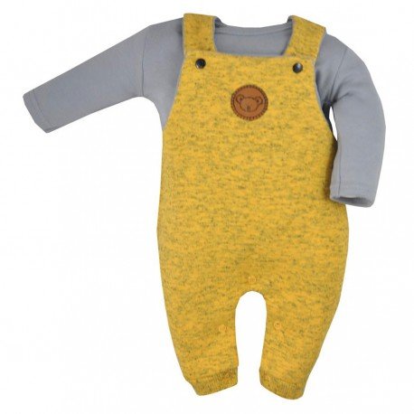 Komplektas kūdikiui "KOALA": marškinėliai+šliaužtinukas, geltonas