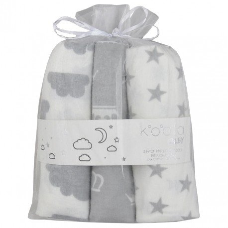 Flaneliniai vystyklai 76x76 cm (3 vnt)